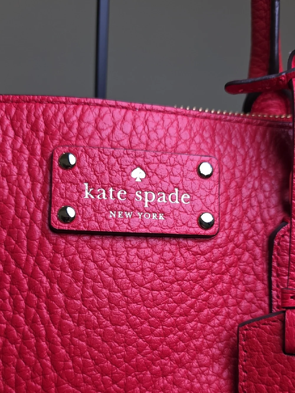 KATE SPADE SMALL RACHELLE Hot Chili Red Leather Bag BAY STREET EUC - Picture 3 of 16